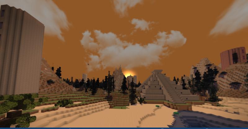 Minecraft PE Crazy Craft Custom Terrain with Structures Map