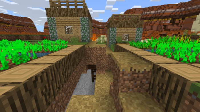 Triple Village Fused to Mesa Mineshaft Seed