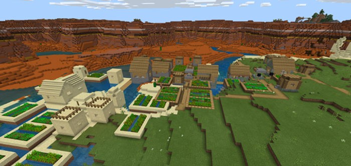 Triple Village Fused to Mesa Mineshaft Seed